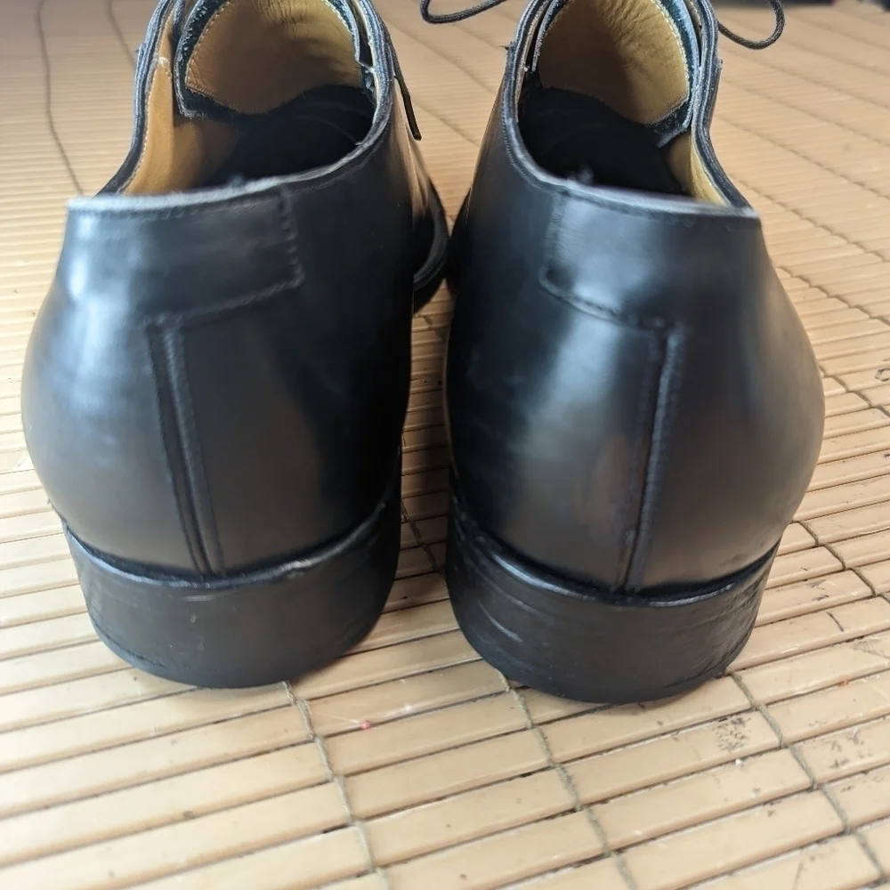 Barker Fine English Shoes Black Leather Derby Shoes Men's UK 10, US 11. Handmade